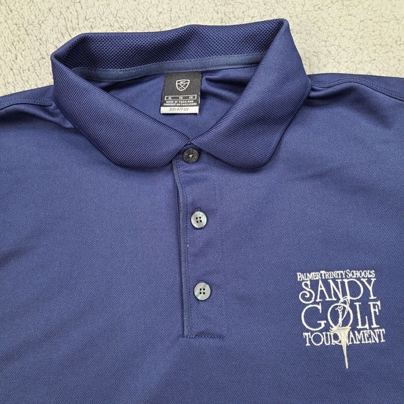 Nike Polo Shirt Men's XL Blue Golf Dri-Fit UV Protection Performance Adult - Picture 2 of 11